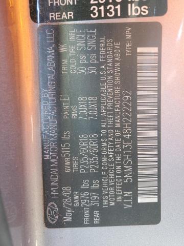 2008 HYUNDAI SANTA FE S #3304849536