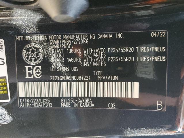 2022 LEXUS RX 450H F 2T2YGMDA9NC084224