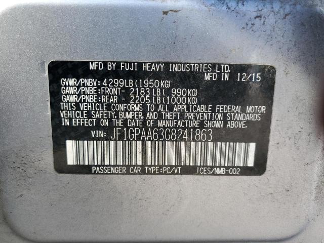 2016 SUBARU IMPREZA #3287389986
