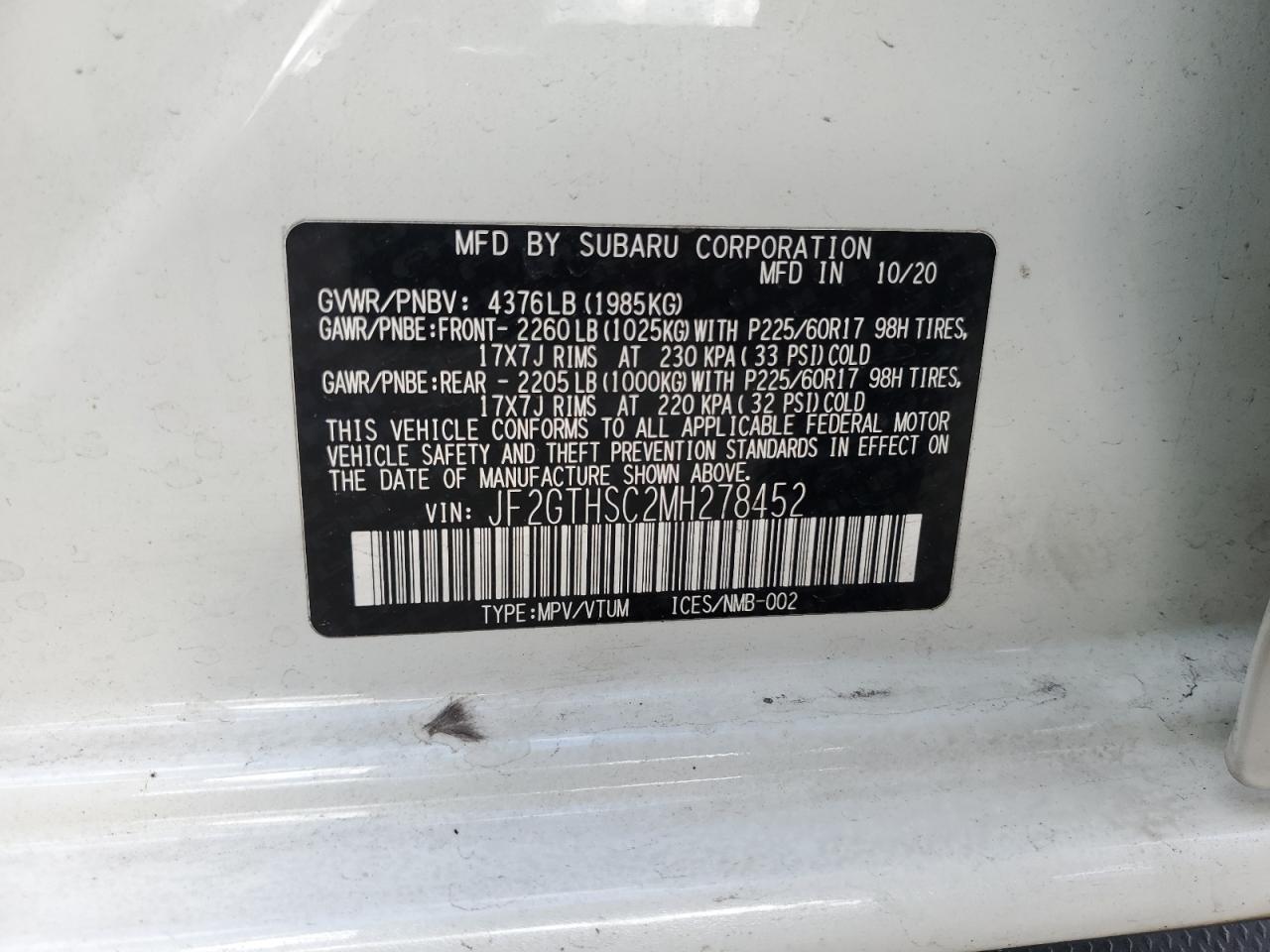 SUBARU CROSSTREK SPORT