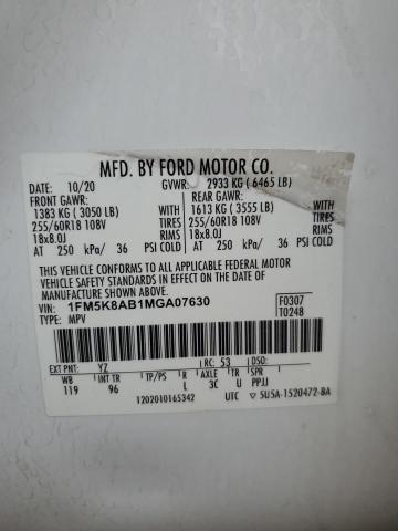 2021 FORD EXPLORER P - 1FM5K8AB1MGA07630