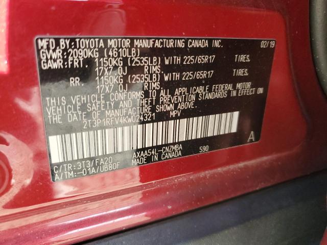 2019 TOYOTA RAV4 XLE - 2T3P1RFV4KW024321