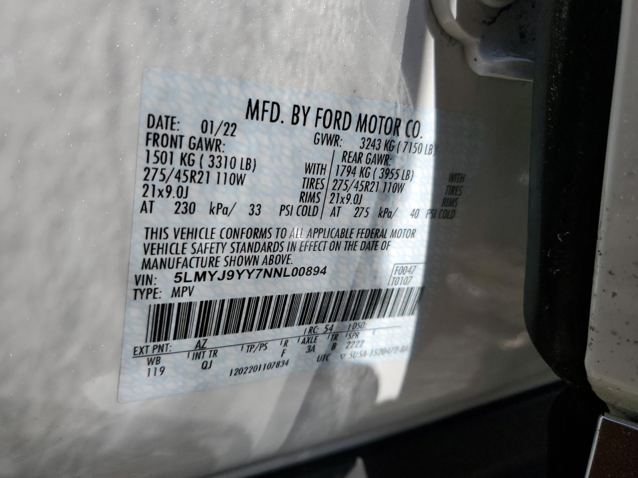 LINCOLN AVIATOR BLACK LABEL GRAND TOURING