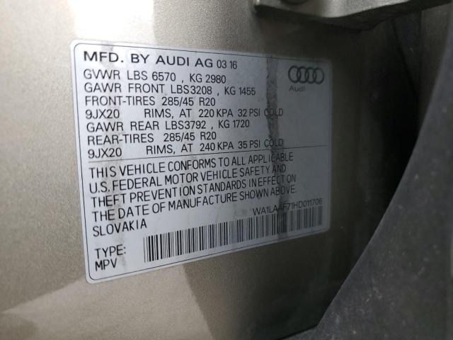2017 AUDI Q7 PREMIUM PLUS WA1LAAF71HD011706