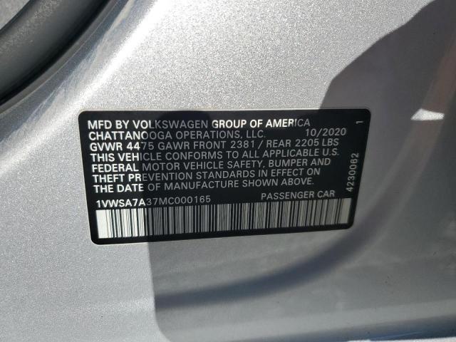 2021 VOLKSWAGEN PASSAT SE 1VWSA7A37MC000165