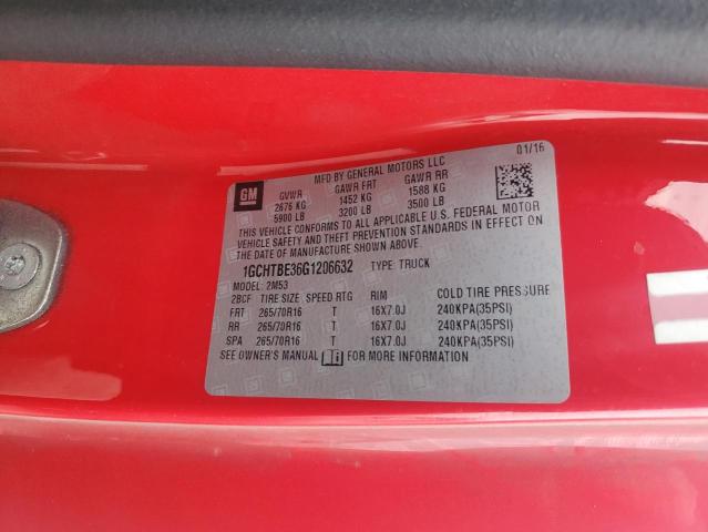 2016 CHEVROLET COLORADO 1GCHTBE36G1206632