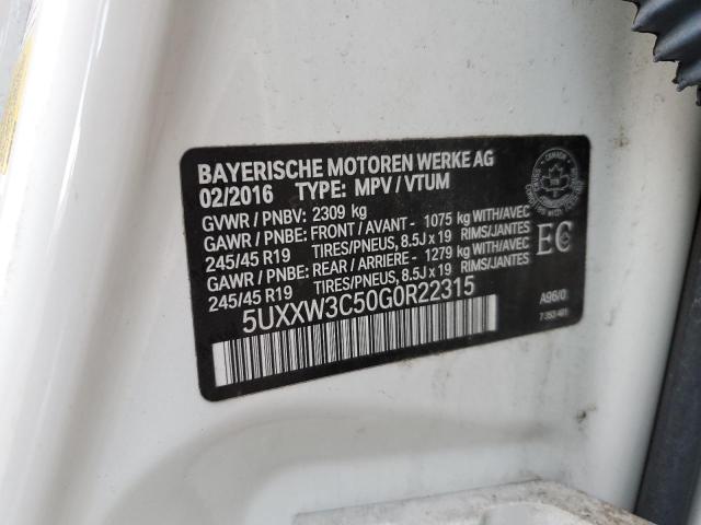 2016 BMW X4 XDRIVE28I - 5UXXW3C50G0R22315