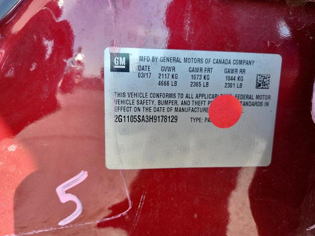 2017 CHEVROLET IMPALA LT 2G1105SA3H9178129