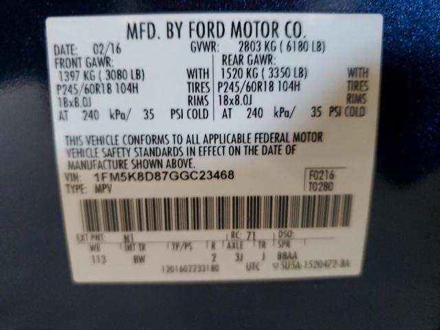 2016 FORD EXPLORER X #3309207629