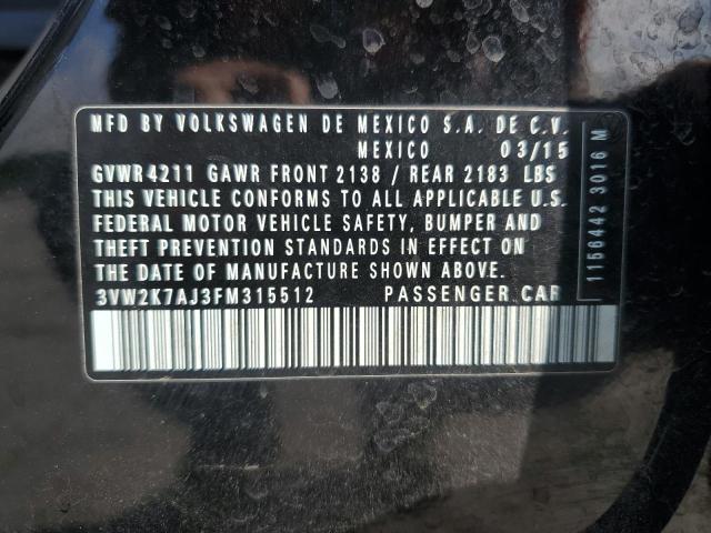 2015 VOLKSWAGEN JETTA BASE 3VW2K7AJ3FM315512