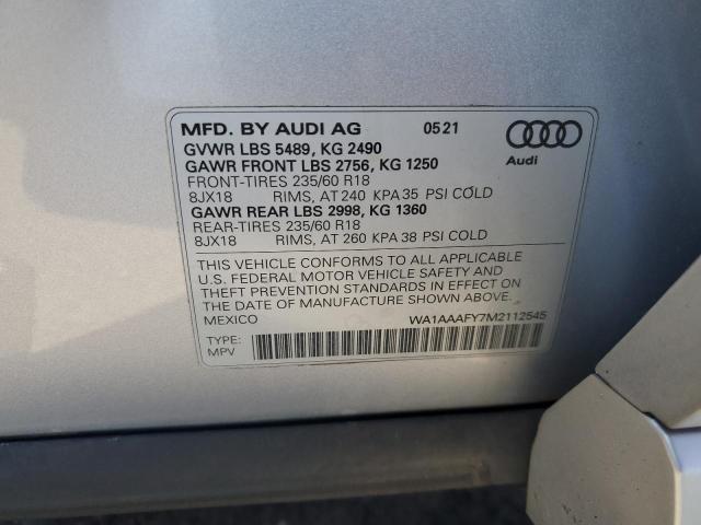 2021 AUDI Q5 PREMIUM - WA1AAAFY7M2112545
