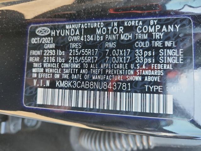 2022 HYUNDAI KONA SEL - KM8K3CAB8NU843781