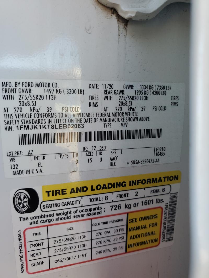 2020 FORD EXPEDITION - 1FMJK1KT8LEB02063