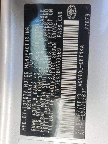 2011 TOYOTA CAMRY BASE - 4T1BF3EK1BU663569