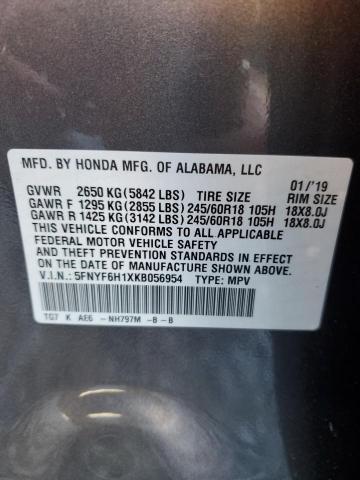 2019 HONDA PILOT LX 5FNYF6H1XKB056954