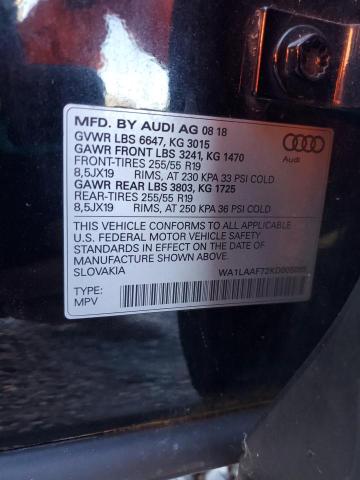 2019 AUDI Q7 PREMIUM - WA1LAAF72KD005095