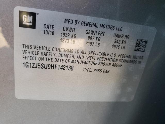 2017 CHEVROLET MALIBU HYB 1G1ZJ5SU9HF142138