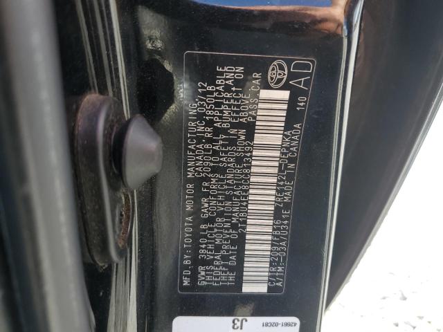 2012 TOYOTA COROLLA BASE - 2T1BU4EE8CC813492