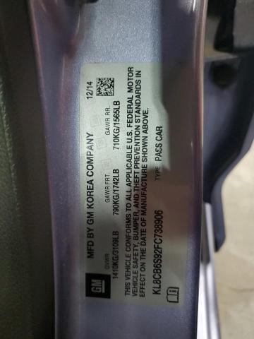 2015 CHEVROLET SPARK LS - KL8CB6S92FC738906