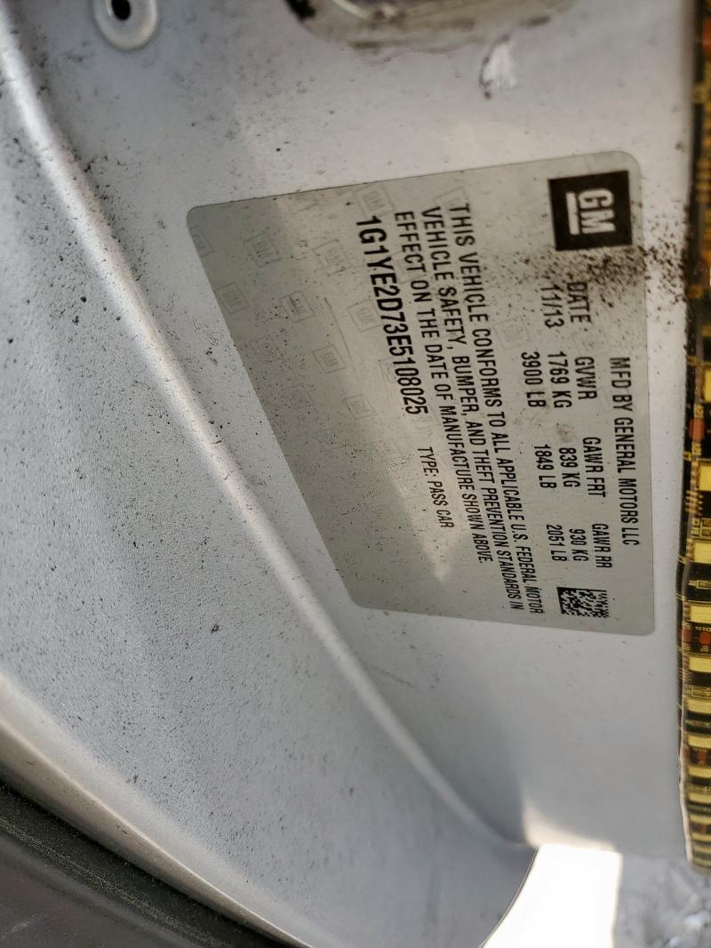 2014 CHEVROLET CORVETTE S - 1G1YE2D73E5108025