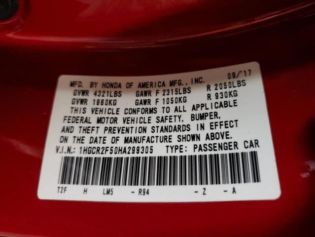 2017 HONDA ACCORD SPO - 1HGCR2F50HA299305