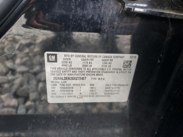 2016 CHEVROLET EQUINOX LT 2GNALDEK2G6272457