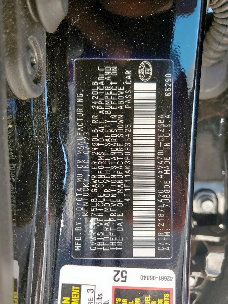 2023 TOYOTA CAMRY XLE - 4T1F11AK3PU835425