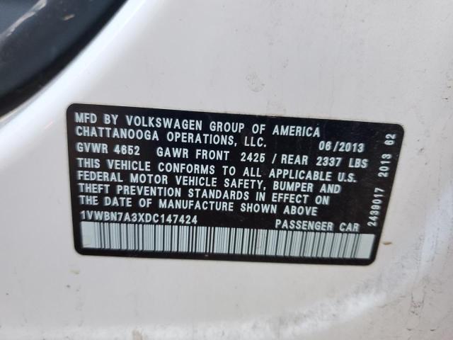 2013 VOLKSWAGEN PASSAT SE - 1VWBN7A3XDC147424