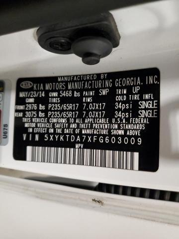 2015 KIA SORENTO LX 5XYKTDA7XFG603009