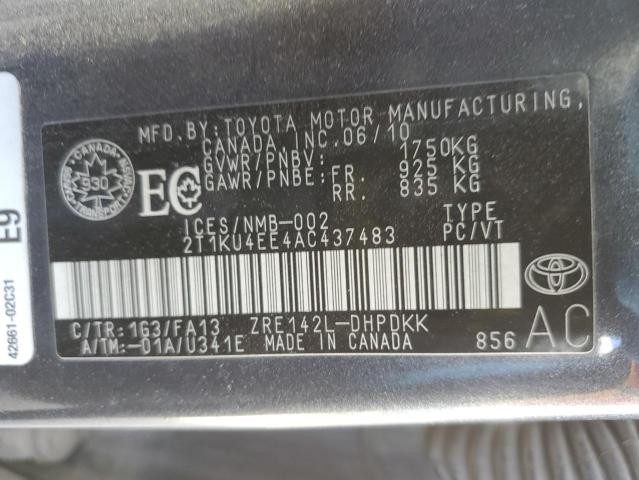 2010 TOYOTA COROLLA MA - 2T1KU4EE4AC437483