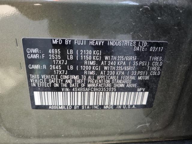 2017 SUBARU OUTBACK 2. 4S4BSAFC9H3352025