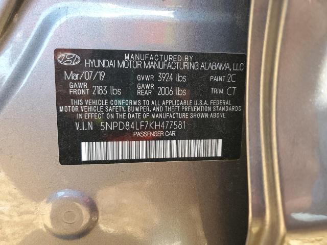 2019 HYUNDAI ELANTRA SE - 5NPD84LF7KH477581