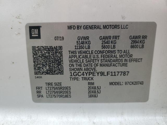 2020 CHEVROLET SILVERADO - 1GC4YPEY9LF117787