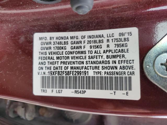 2015 HONDA CIVIC LX - 19XFB2F58FE299191