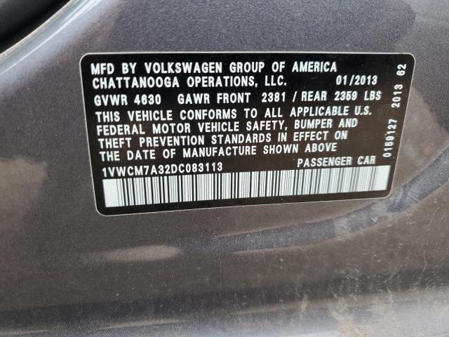 2013 VOLKSWAGEN PASSAT SEL - 1VWCM7A32DC083113