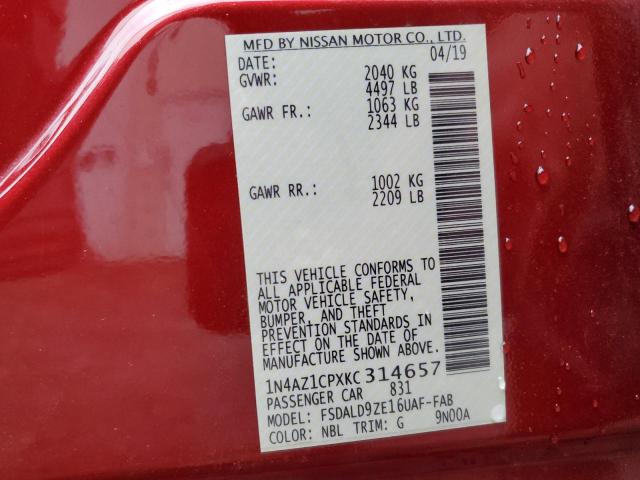 2019 NISSAN LEAF S - 1N4AZ1CPXKC314657