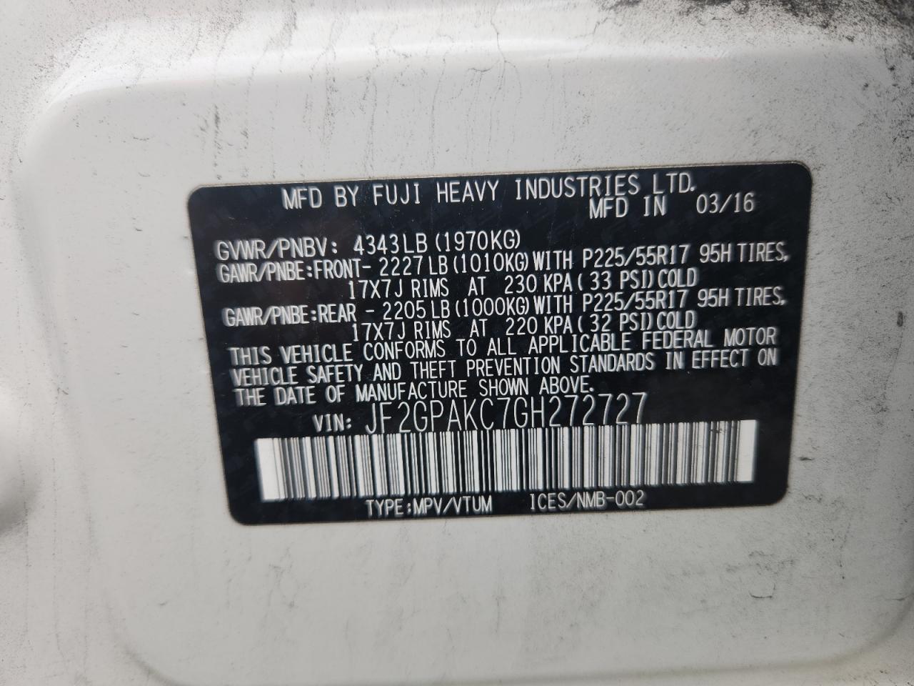 SUBARU CROSSTREK LIMITED