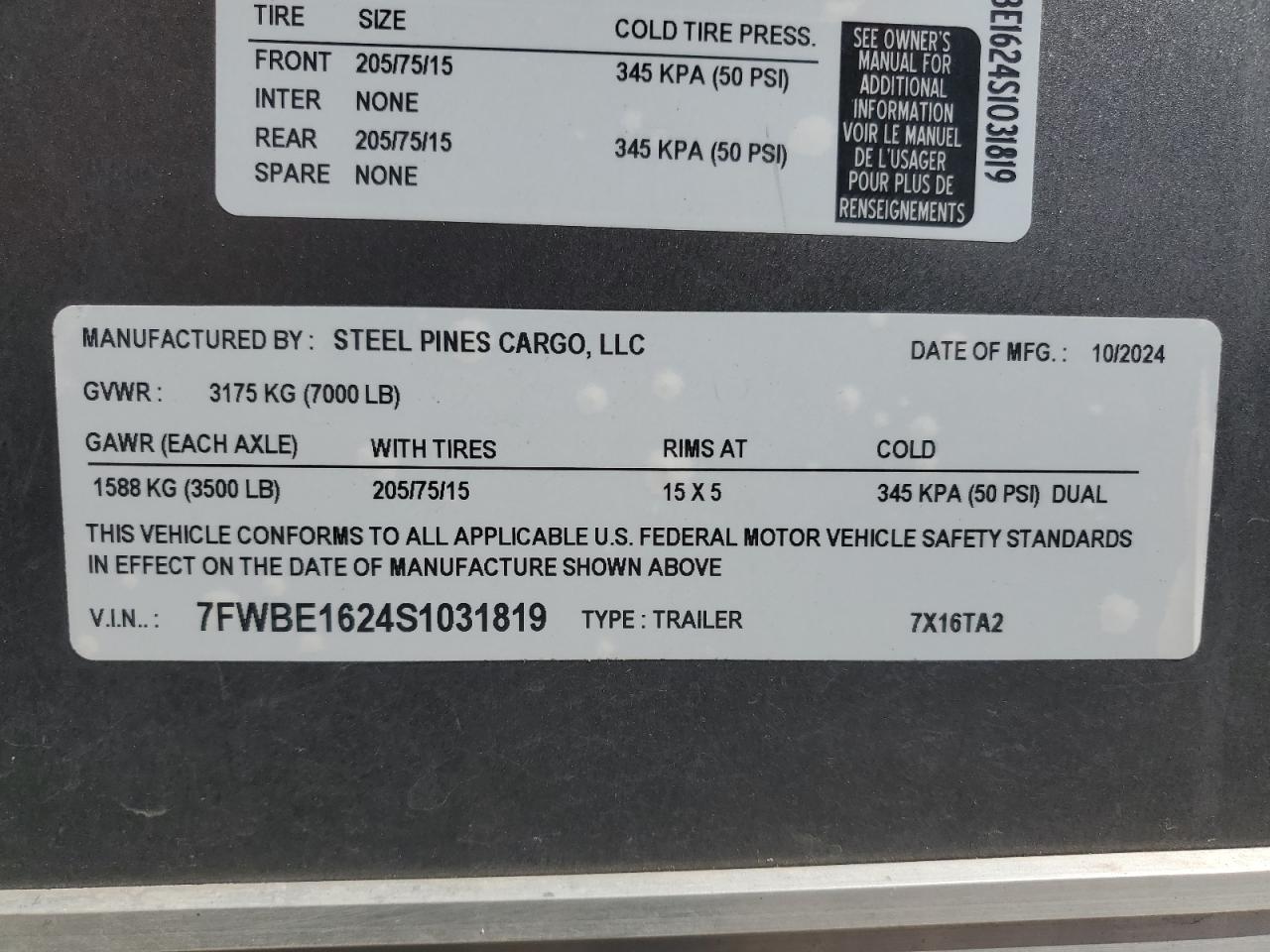 Lot #3265076907 2025 STEEL PINES C UNKNOWN