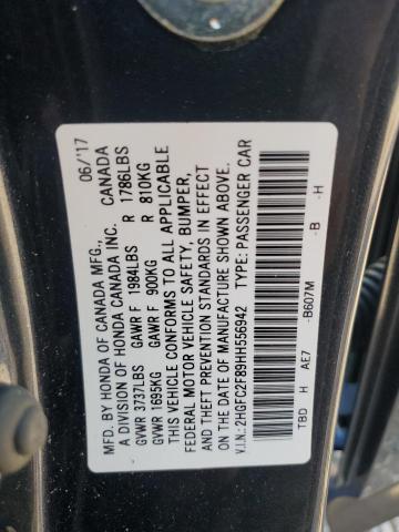 2017 HONDA CIVIC EX - 2HGFC2F89HH556942