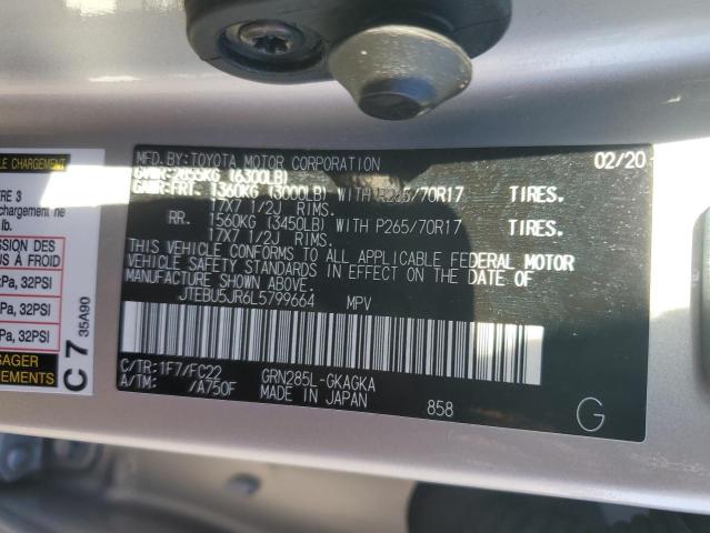 2020 TOYOTA 4RUNNER SR - JTEBU5JR6L5799664