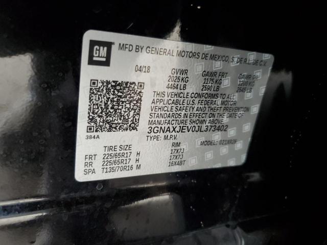 2018 CHEVROLET EQUINOX LT 3GNAXJEV0JL373402