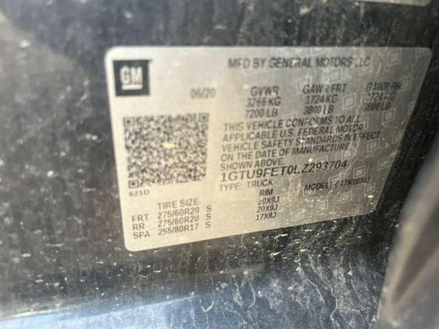 2020 GMC SIERRA K1500 DENALI 1GTU9FET0LZ293704