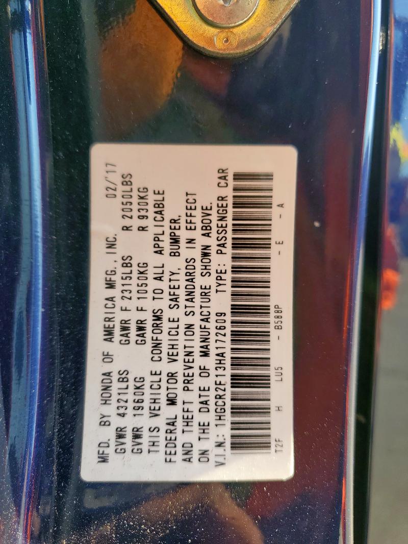 2017 HONDA ACCORD SPO - 1HGCR2F13HA172609