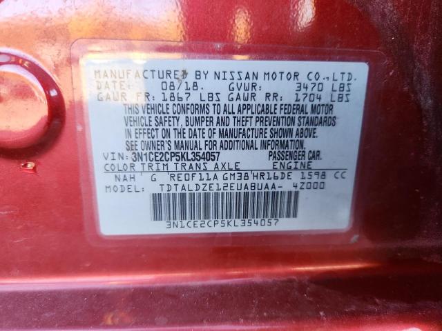 2019 NISSAN VERSA NOTE #3282608872