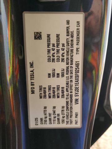 2025 TESLA MODEL 3 - 5YJ3E1EAXSF925461