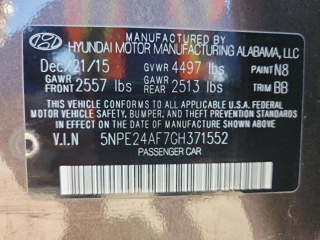 2016 HYUNDAI SONATA SE 5NPE24AF7GH371552