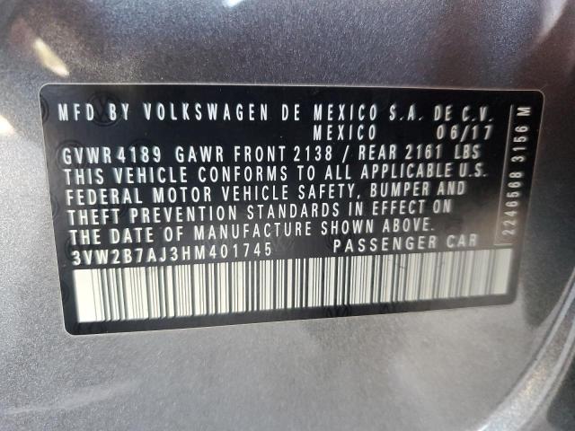 2017 VOLKSWAGEN JETTA S 3VW2B7AJ3HM401745