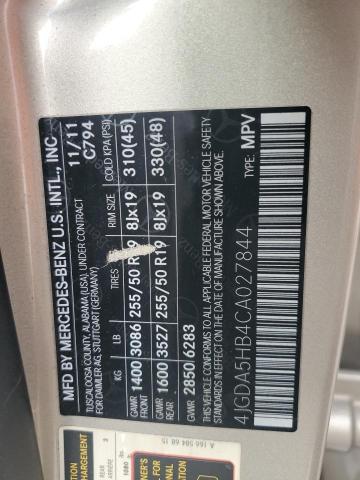 2012 MERCEDES-BENZ ML 350 4MA - 4JGDA5HB4CA027844