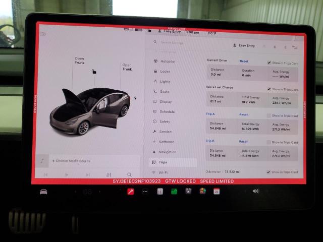2022 TESLA MODEL 3 - 5YJ3E1EC2NF103923