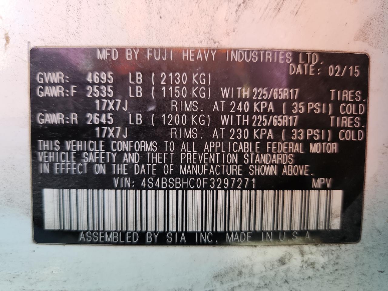 SUBARU OUTBACK 2.5I PREMIUM